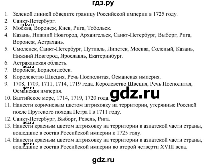 ГДЗ по истории 7 класс Колпаков атлас с контурными картами и заданиями История России  контурные карты - стр.8-9, Решебник